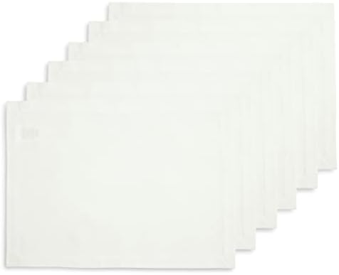 Solino Home White Cotton Linen placemats set of 6