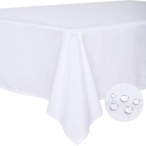 Sturdy White Tablecloth for 6-Foot Tables