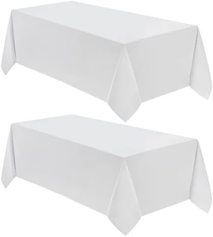 VidaFete 2-Piece 90x132 White Tablecloth Set
