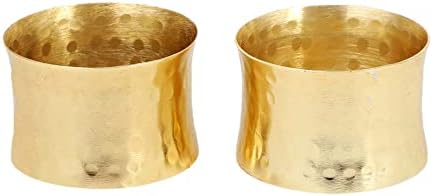 ITOS365 Handmade Golden Napkin Rings Holder Set of 12
