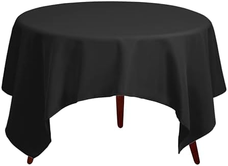 Stylish 52x52 Black Tablecloth for Small Tables