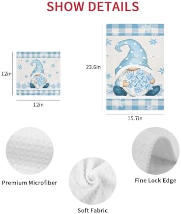 Christmas Blue Dish Towels Set