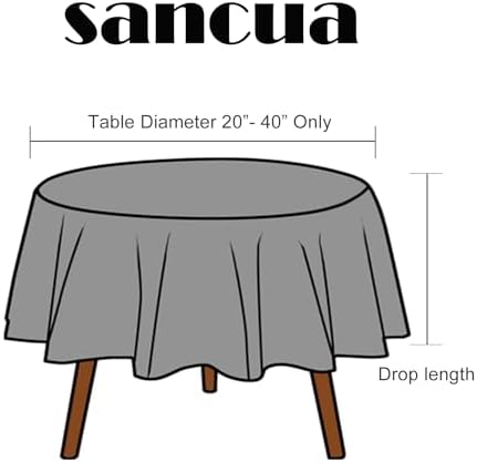 Sancua 60-inch Round Tablecloth - Durable Water-Resistant for Dining Camping