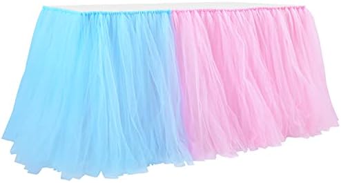 Gogoparty 9FT Tutu Table Skirt for Baby Showers and Party