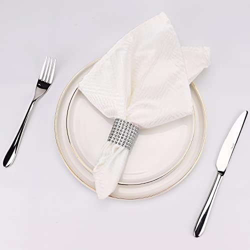 Elegant 150-Piece Silver Napkin Rings with Bling