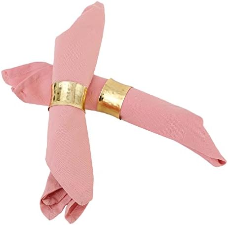ITOS365 Handmade Golden Napkin Rings Holder Set of 12
