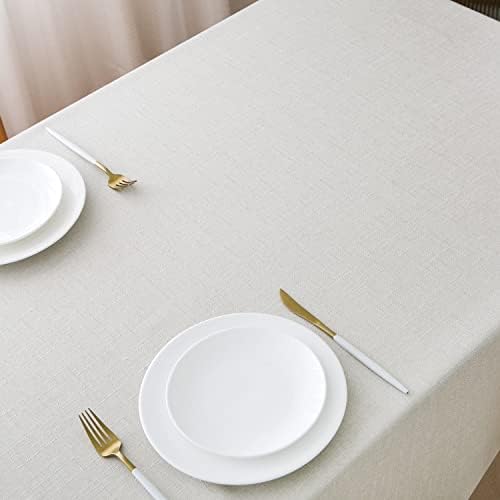 NLMUVW 42x42 inch Water-Resistant Linen Tablecloth