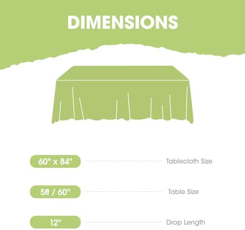 Pureegg Tablecloth - 60x84 inch Black Washable Soft Durable