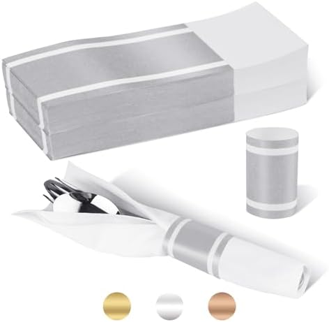Matte Silver Napkin Rings for Parties Weddings
