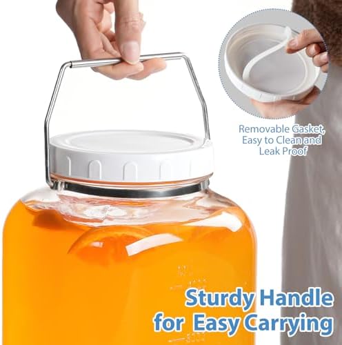 15 Gallon Glass Jars with Airtight Lid for Canning Storage