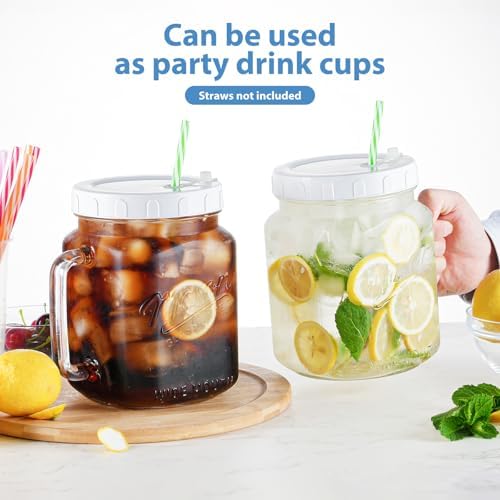2 Pack 74 oz Glass Mason Jars with Wide Mouth