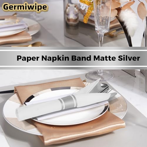 Matte Silver Napkin Rings for Parties Weddings