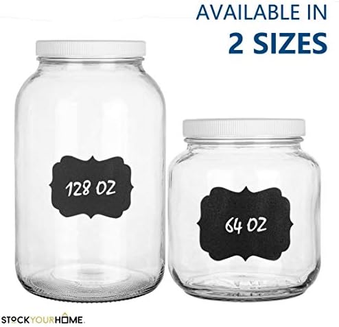 Stock Your Home 64 Oz Glass Jar with 4 Pack