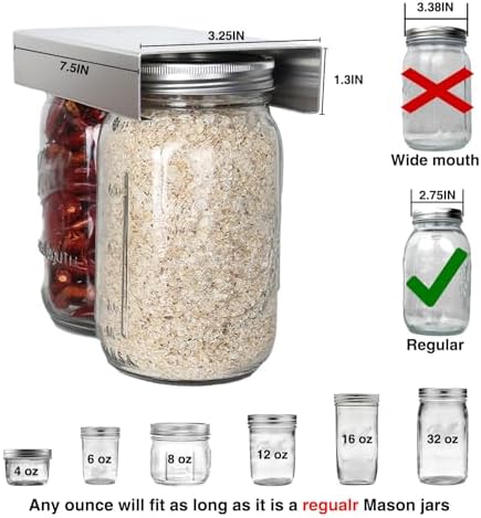 Mason Jar Organizer Holder Aluminum Alloy for Storage