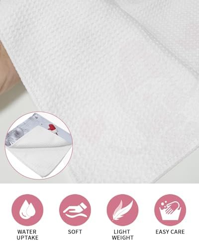 Habtucy Red Snowman Waffle Weave Dish Towels Set 3-Piece Microfiber Quick Drying