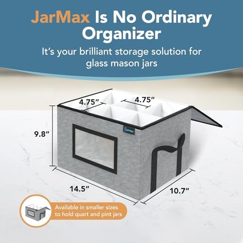 64oz Mason Jar Storage Bag with 6 Compartments