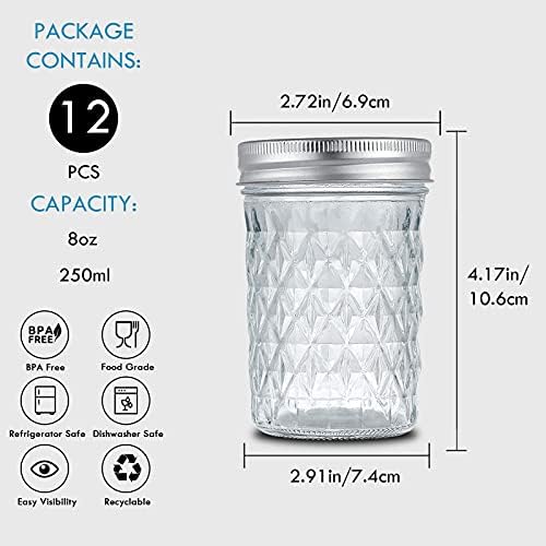 Premium 12-Pack Mason Jars