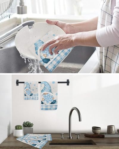 Christmas Blue Dish Towels Set