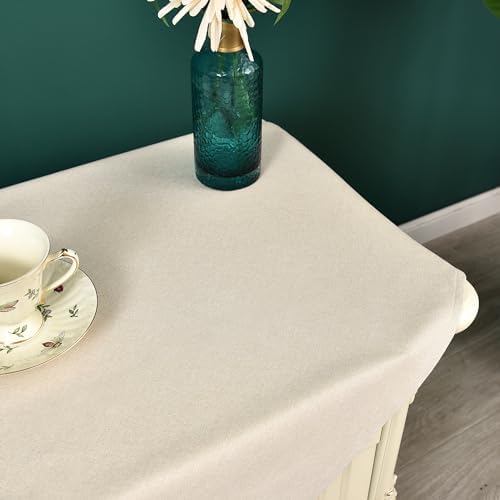 NEWISHER Small Square Faux Linen Tablecloth Rustic Farmhouse 24x24 Inch