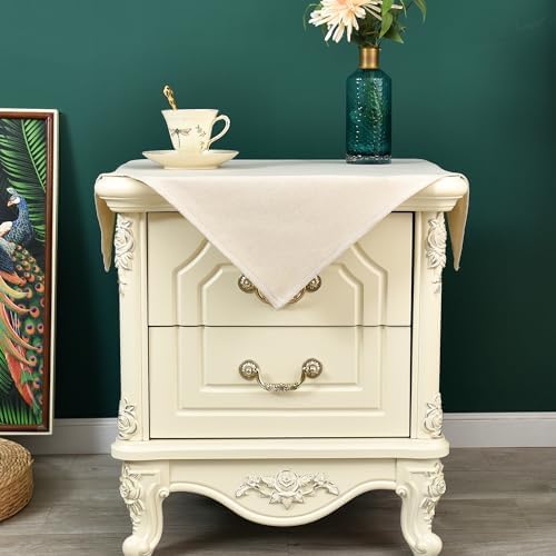 NEWISHER Small Square Faux Linen Tablecloth Rustic Farmhouse 24x24 Inch