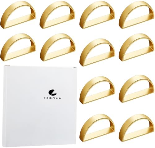 CHENGU 40 Pcs Matte Gold Semicircle Napkin Rings