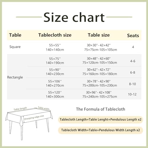 Alsoo 55x106 Tablecloth Heavy Duty Waterproof Ivory with Tassel