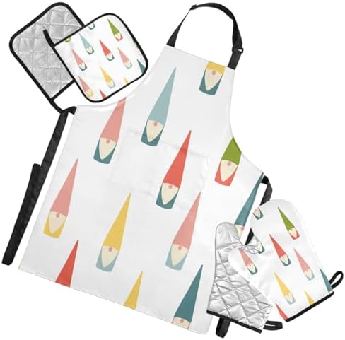 Adjustable Christmas Gnomes Kitchen Apron Set