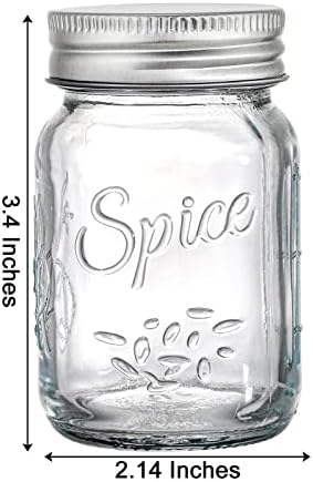 Coloch 30-Piece 4 Oz Glass Mason Spices Jars with Shaker Lids Labels