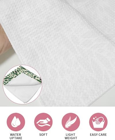 Fresh Soft Tree Leaf Waffle Kitchen Dish Towels Set of 4 12x12