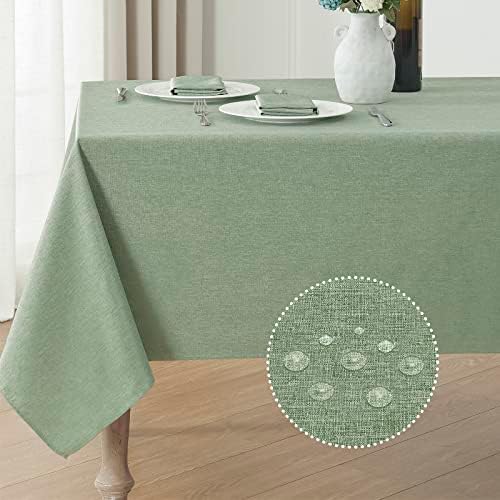 Stain-Resistant Water Resistant Rectangle Tablecloth 60x84 Sage Green