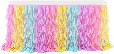 Rainbow Curly Willow Table Skirt