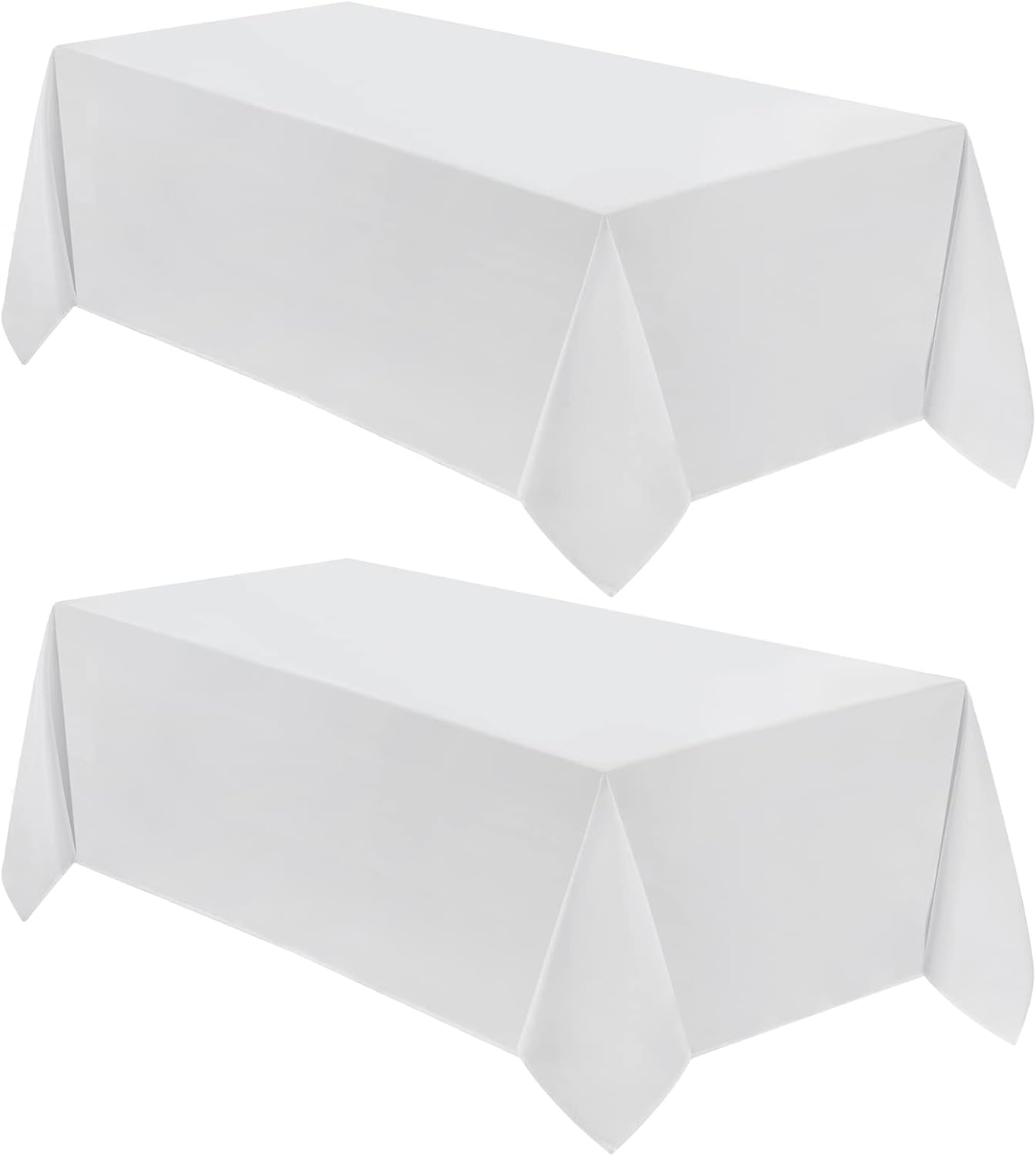 VidaFete 2-Piece 90x132 White Tablecloth Set