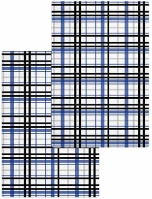 Habitucy Blue Black Plaid Hand Towels Set Retro Farmhouse Kitchen