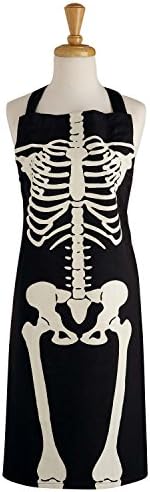 Dreadful Delights Halloween Cooking Apron Oven Mitt Set Skeleton 2 Piece