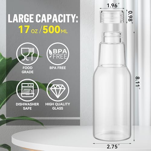 17oz Glass Bottles with Lids - High-Quality Storage Solutions