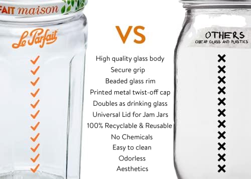 Sturdy Orange Glass Preserving Jars