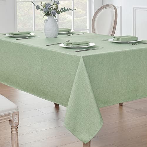 Stain-Resistant Water Resistant Rectangle Tablecloth 60x84 Sage Green