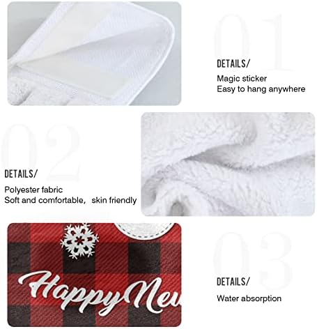 Aslsiy Christmas Snowman Plaid Kitchen Towel Set of 2