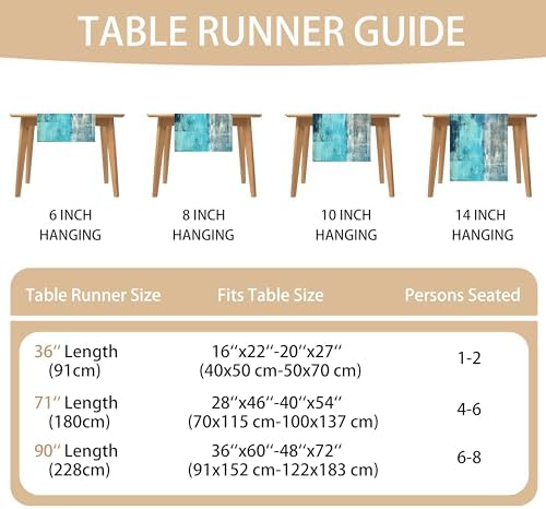 Elegant Teal Grey Table Runner for Family Diners