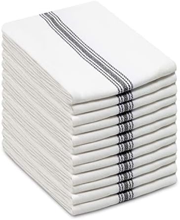 Cotton Craft Scandia Stripe 12-Pack Multi-Functional Kitchen Towels Eco-Friendly Reusable