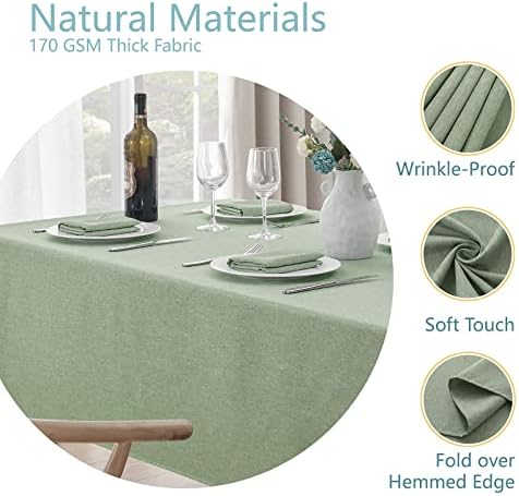 Stain-Resistant Water Resistant Rectangle Tablecloth 60x84 Sage Green