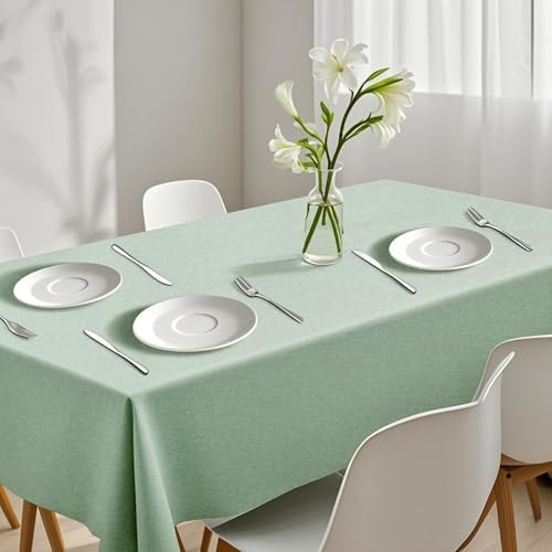 Poposa Rectangle Tablecloth Sage Green Water Resistant Stain-Resistant 52x70