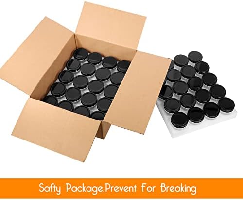 EkkoVla 40-Piece Glass Jars with Black Lids
