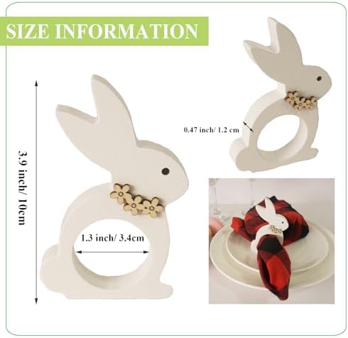 Easter Bunny Napkin Rings 6pc