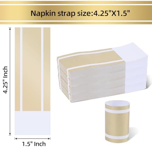 Germiwipe 200PCS Matte Gold Silverware Napkin Rings