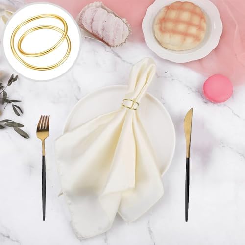 Versatile Gold Napkin Rings 24-Pack