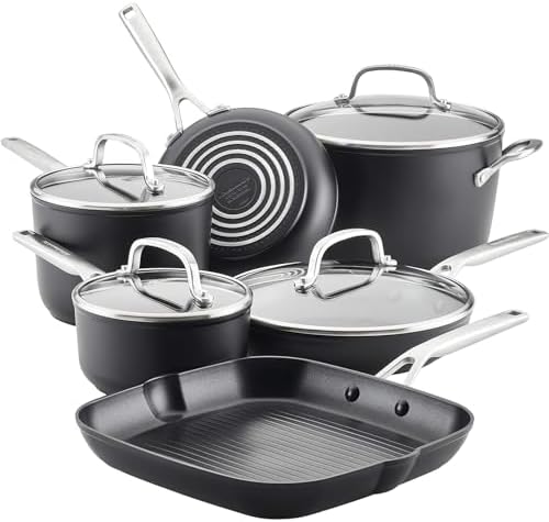 KitchenAid Hard Anodized 10-Piece Cookware Set Matte Black
