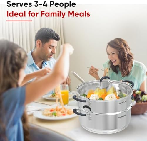 Sunhouse 55 Quarts Steamer Pot - Effortless Cooking for Healthy Meals