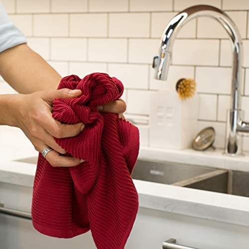 Now Designs Ripple Kitchen Towel Set 2 x Carmine Red