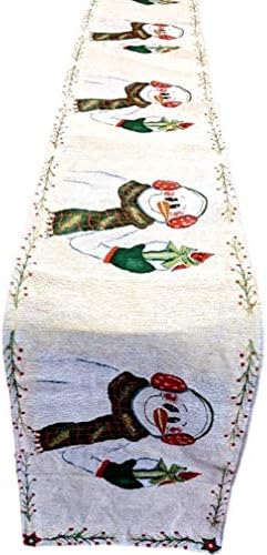 Elegant Winter Table Runner - Festive Snowman Design